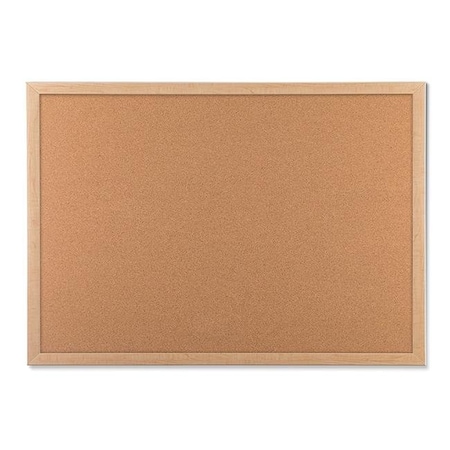 Paperperfect Cork Bulletin Board; 35 x 23 Inches; Light Birch Wood Frame PA20838
